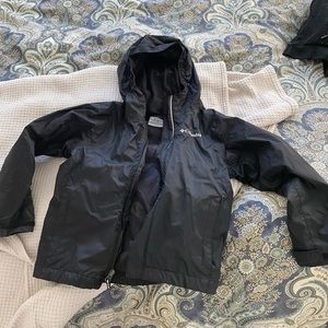 Child black Columbia rain coat/windbreaker